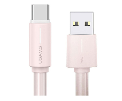 Kabel USAMS Kabel USB-C 3A YU Series 1mUSB-C/USB-A różowy